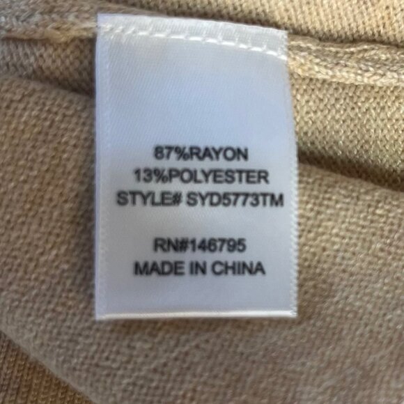 Dee Elly Sweater Cropped Womens Large Beige Bell Sleeve New WOT - Picture 6 of 7